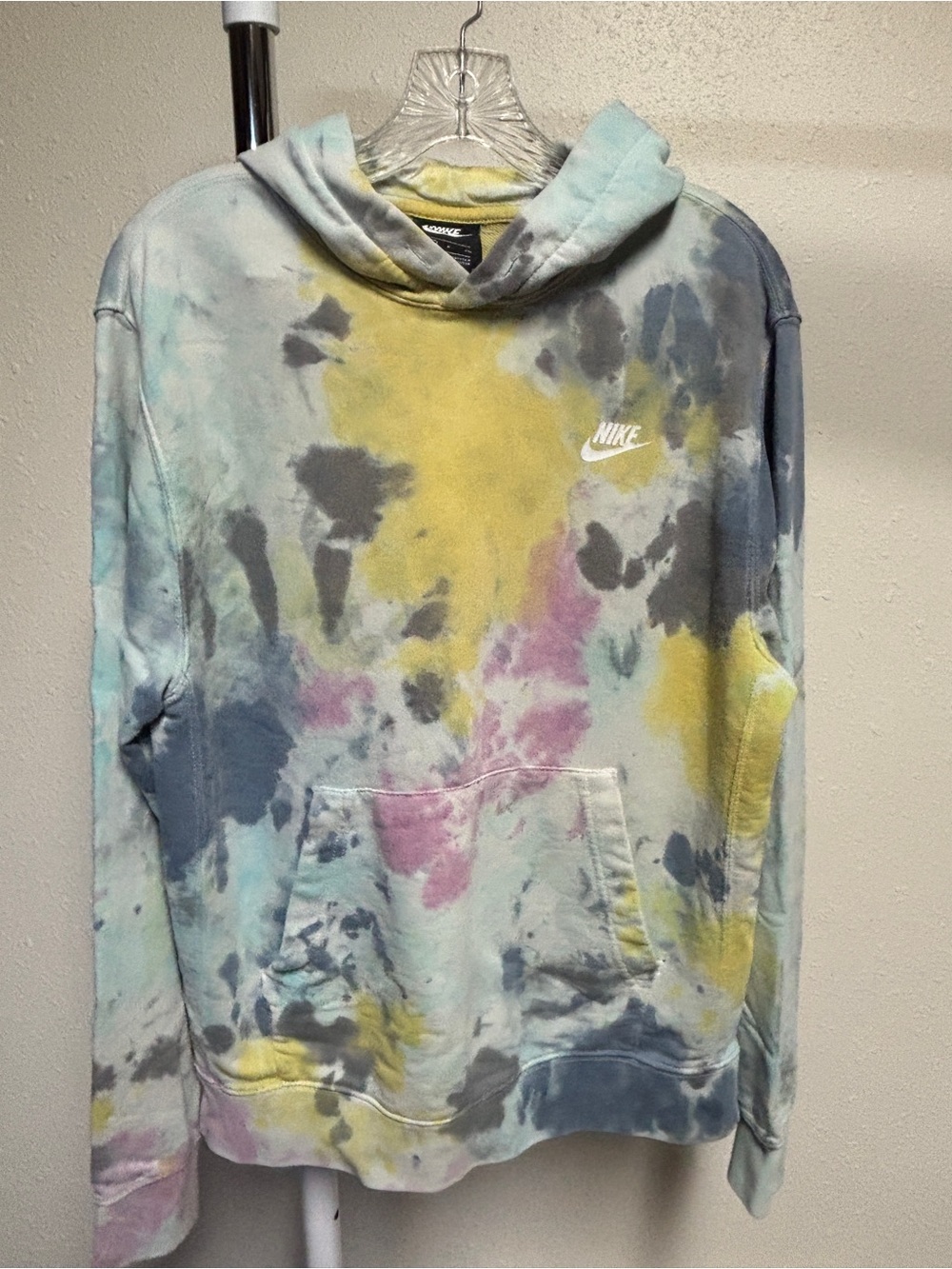 Nike Tie-Dye Pullover Hoodie - Yellow, Pink, Blue, Gray